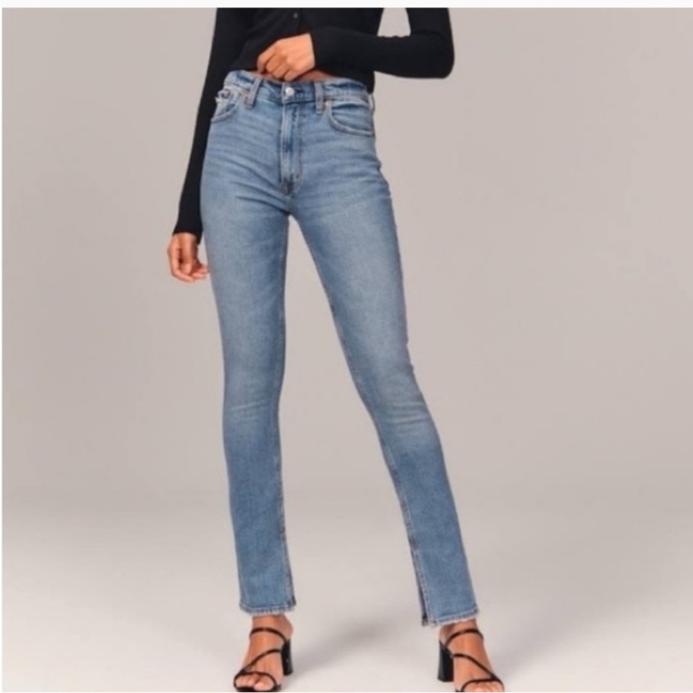 Abercrombie & Fitch High Rise Jeans with Slit Hem